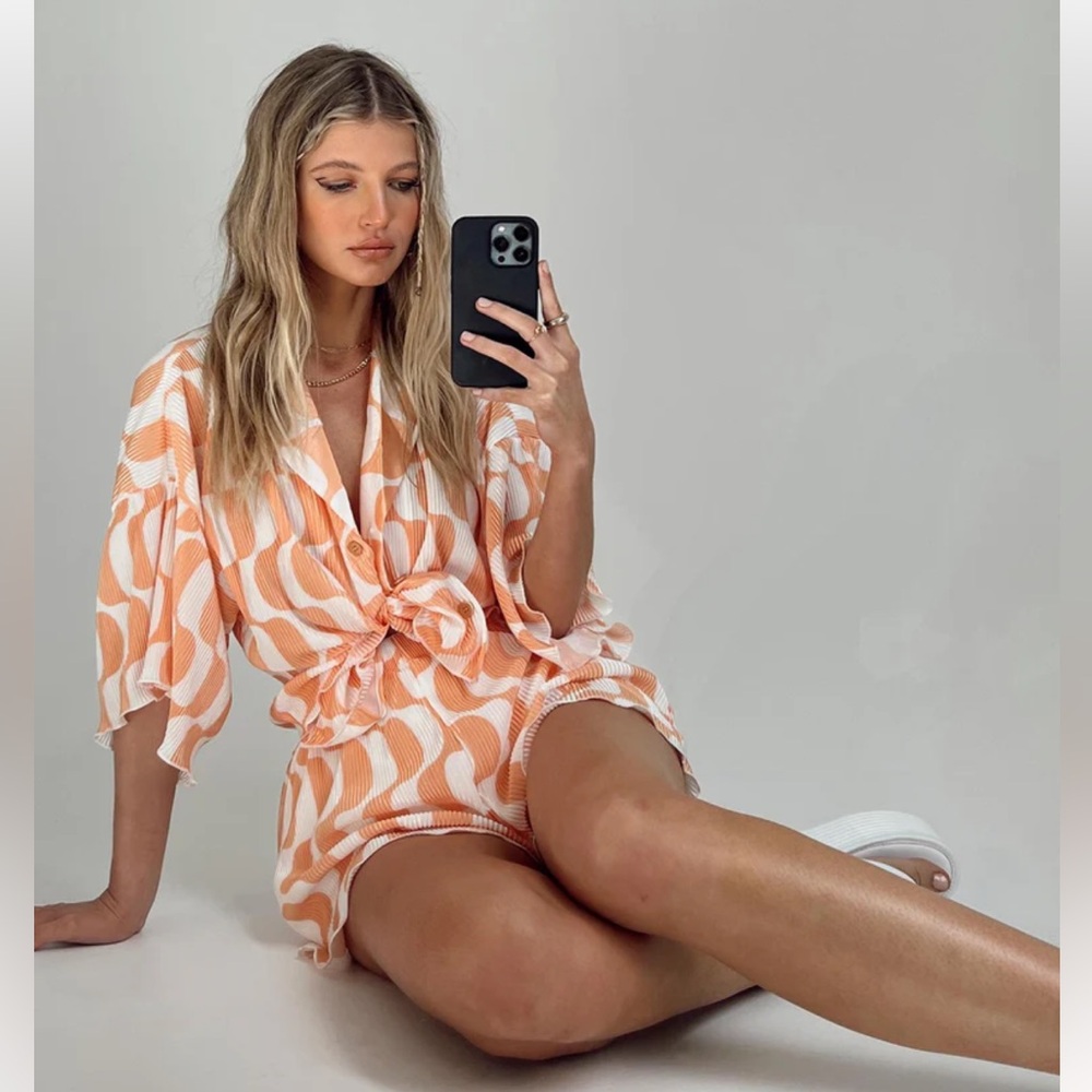 Princess Polly Orange Pattern Set - Top and Shorts